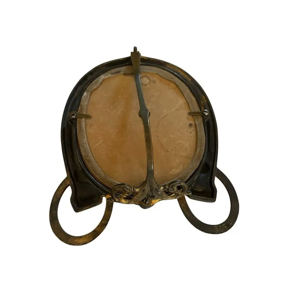 Vintage Brass Horseshoe Picture Frame #305 A Horse Lover Equestrian Western
